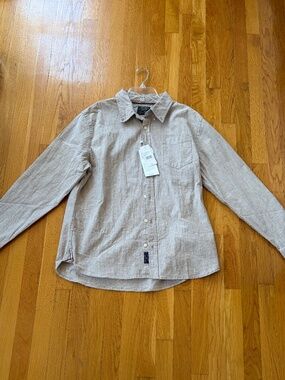 NWT Jachs heritage chambray work shirt tan Sz L